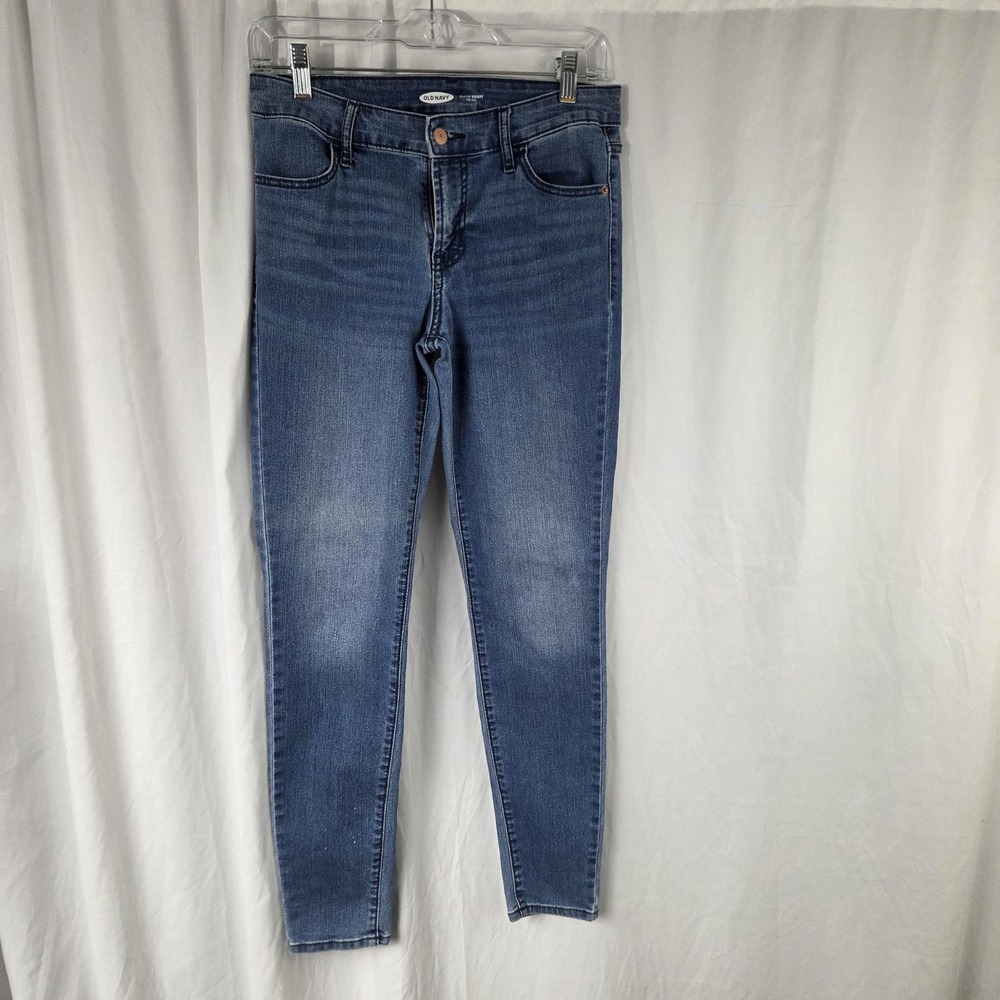 Old Navy Jeans Womens 4 Blue Medium Wash Mid Rise Super Skinny Stretch Denim